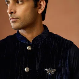 KISAH Men Textured Woven Nehru Jackets image 2