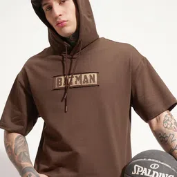 HIGHLANDER Batman Printed Hooded Drop-Shoulder Sleeves Oversized T-shirt-picture-26
