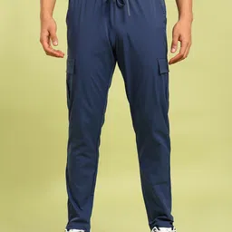 Technosport Men Relaxed Straight Leg Slim Fit Wrinkle Free Cargos Trousers-picture-31