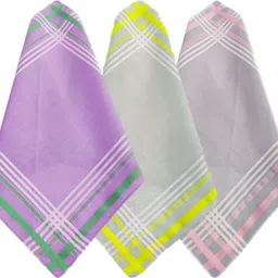 JUNO LUXE JL-1286-RDP-B PREMIUM HANKIES ["Purple, Grey, Green"] Handkerchief image 2