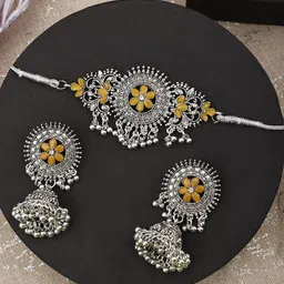 PUJVI Stone-Studded & Beaded Jewellery Set-picture-27