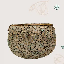 MAATIR DESIGNS Embellished Half Moon Clutch image 5