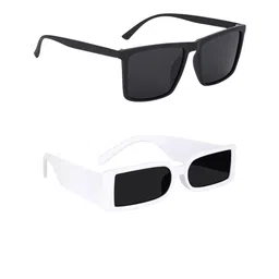 Elligator Unisex Set of 2 Full Rim Style Square Sunglasses with 89234_MCstanWhit-picture-35