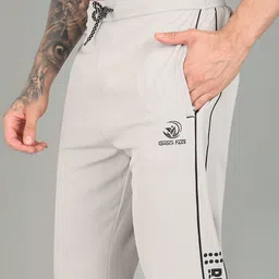 gnockface Men Solid White Track Pants image 4