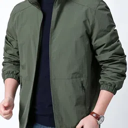 StyleCast x Revolte Men Stand Collar Solid Biker Jacket image 2