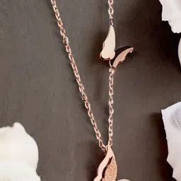 Jewelgenics Women Gold Plated Butterfly Pendant with Chain image 4