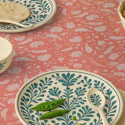 Peepul Tree Green Set of 4 Floral Anti-Skid Cotton 4-Seater Table Cover-picture-13