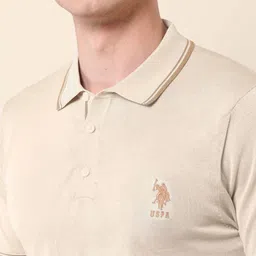 U.S. Polo Assn. Brand Logo Printed Polo Collar Cotton Slim Fit T-shirt image 4
