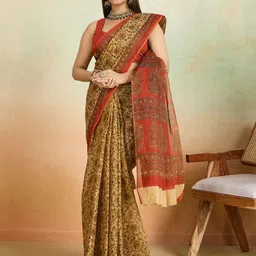 SHANVIKA Ethnic Motifs Printed Pure Cotton Saree image 5