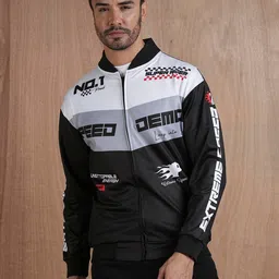 PRONK Men Polyester Bomber with Patchwork Jacket-picture-36
