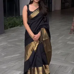 THE AQUARIUS Woven Design Zari Saree-image-78