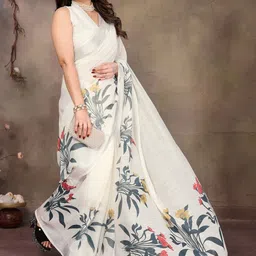 Snofi Creation Floral Printed Block Print Saree-picture-35