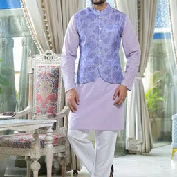AKS Men Regular Pure Cotton Kurta with Pyjamas image 1