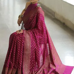 bigben textile Woven Design Zari Banarasi Saree image 4