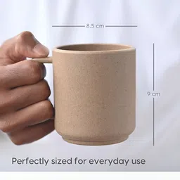 eha Grey & Beige 6 Pieces Matte Dishwasher and Microwave Safe Mugs-350 ml Each image 2