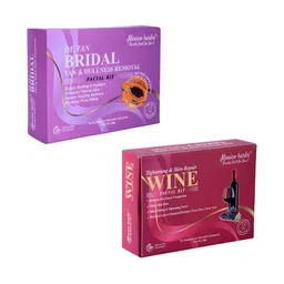 Mexico herbs Set Of 2 Bridal & Red Wine Facial Kit For Skin Brightening - 60 g Each image 1