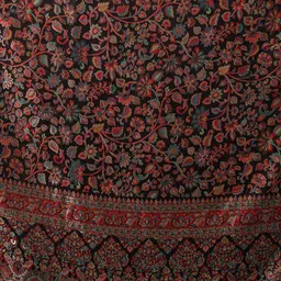 Tweedle Floral Woven Design Zari Fringed Shawl image 4