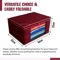 AMAK INC Maroon Fabric Multi-Utility Wardrobe Organisers image 3