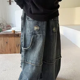 LULU & SKY Boys Wide Leg Mid-Rise Highly Distressed Heavy Fade Stretchable Jeans image 5