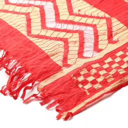 weavers villa Cotton Silk Woven Red Men Dupatta image 3