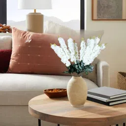 satyam kraft 1 Bunch Artificial Flower Bunch for Gifting, Home Garden Decor White Dried Sticks Artificial Flower image 2