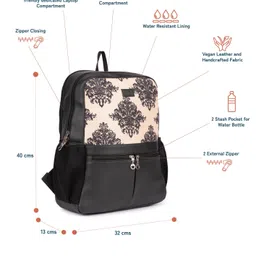 zouk 16.5 L Laptop Backpack Mughal Motif Office Backpack image 4