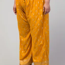 vizcon hub Women Loose Fit Yellow Viscose Rayon Trousers image 3
