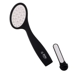 Beaute Secrets 3 in 1 Pedicure Foot Filer with Double-Sided Foot Scrubber - Black image 2