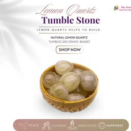 plus value Lemon Quartz Tumbled Stone 200 Grams in Basket – Reiki Healing Crystals Regular Asymmetrical Crystal, Quartz Pebbles image 3