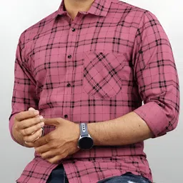 rodeiz Men Slim Fit Checkered Spread Collar Casual Shirt-picture-23