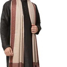 WEAVERS VILLA Polyester Wool Blend Solid Men Shawl image 2