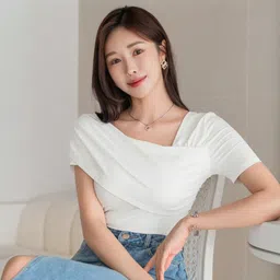 istyle can Casual Regular Sleeves Solid Women White Top-picture-10
