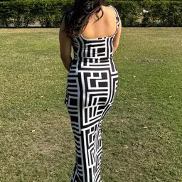 tandul Women Bodycon Multicolor Maxi/Full Length Dress image 2