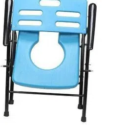 sepborn Foldable Commode & Showert Chairs Folding Elderly Disabled Man And Pregnant Woman Stainless Steel Shower And Bathing Room Mobile Commode Chair With Toilet Seat Comfortable Safe Toliet Stool Anti-Skid { Blue CHAIR WITH POT} Commode Shower Chair image 4