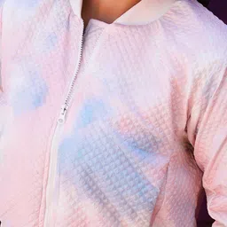 Campus Sutra Geometric Self Design Stand Collar Windcheater Bomber Jacket image 2