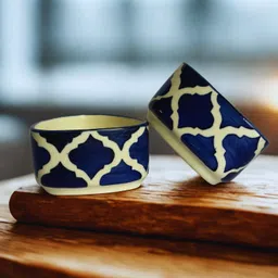 freakway Ceramic Sauce Bowl Ceramic |Blue & White |Set of 2 Dip Bowls for Kitchen & Dining (50 ml)-picture-19