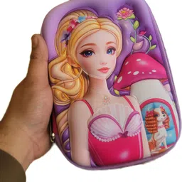 craftacious Cute Girl Barbie with Taffy Big Pouch with Mesh & Slots for Pencils Crayons Holder Art EVA Pencil Box image 3