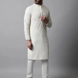 jompers Men Embroidered Pure Cotton Straight Kurta-picture-25