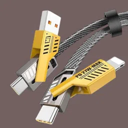 ULTRADART USB Type C Cable 1 m Braided 4 in 1 65W Fast Charging Cable Compatible for i-phone & Android with MFI Certified DC122-picture-11