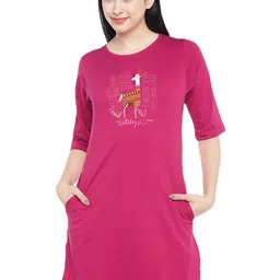 Moda Rapido Print T-shirt Dress-image-76