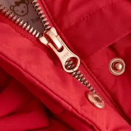 NEXT Infants Tailored Jacket with Bow Detail and Faux Fur Trim Hood image 3