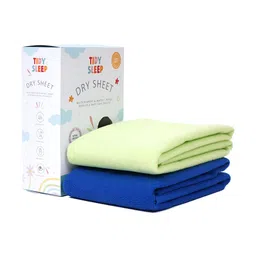 TIDY SLEEP Green & Blue 2 Pieces Waterproof & Reusable Bed Protector Baby Drysheet-picture-12
