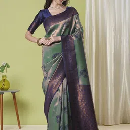 KAYOMMI Floral Zari Banarasi Saree-picture-32