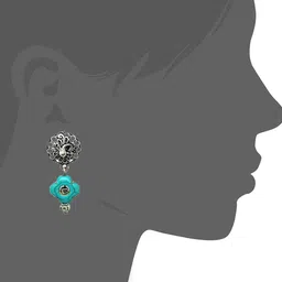 Gurjari Jewellers Peacoke Tops with Turquoise Flower Stone Beads image 2