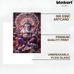 blinkart Pink & Purple Lord Ganesha Religious Wall Art image 4