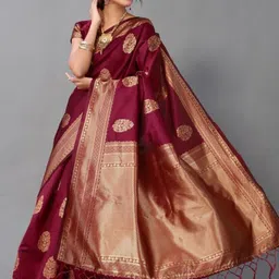 Parampara Ethnic Woven Design Pure Silk Designer Banarasi Saree image 5