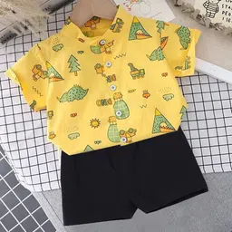 DANGAR Unisex Kids Printed Shirt with Shorts-image-51