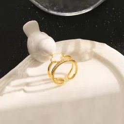 Jewels Galaxy Gold-Plated Crystals-Studded Anti-Tarnish Finger Ring-picture-49