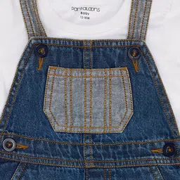 Pantaloons Baby Denim Dungarees With T-shirt image 3