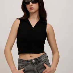 Outzidr Women 1Solid Regular Tank Crop Top-image-34